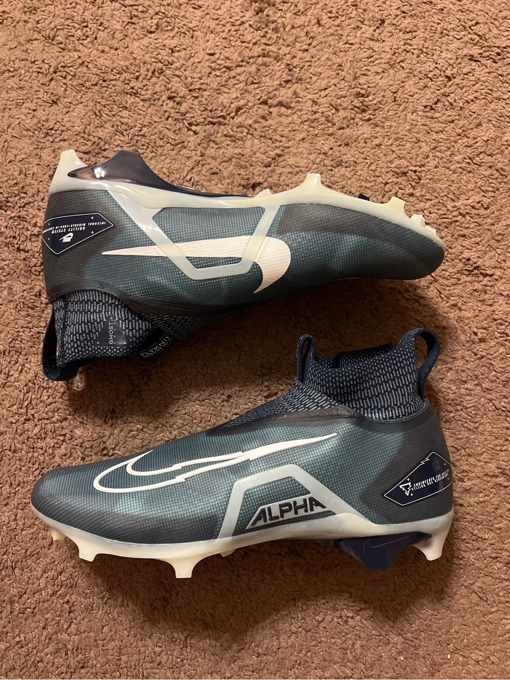 New Nike Alpha Menace Elite 3 Football Cleats Navy Blue Size 15 CT6648-400